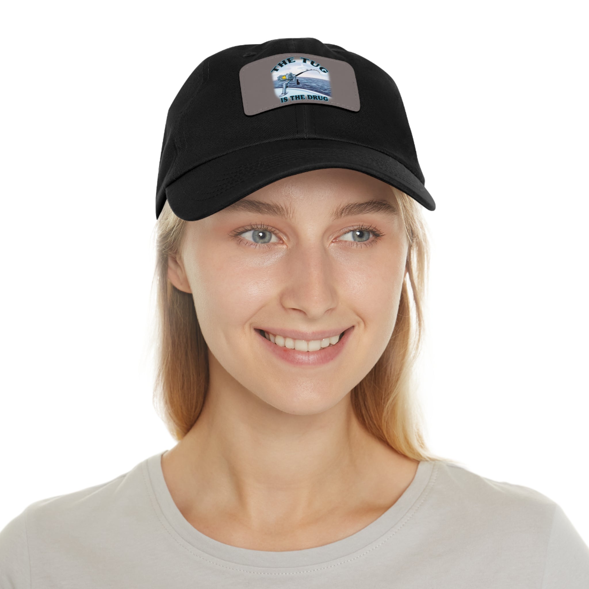 The Tug Is The Drug Dad Hat with Leather Patch, Casual Cap for Fishermen, Perfect Gift for Dad, Outdoor Adventures, Father's Day Gift, Unisex Cap - Get Tight Gear