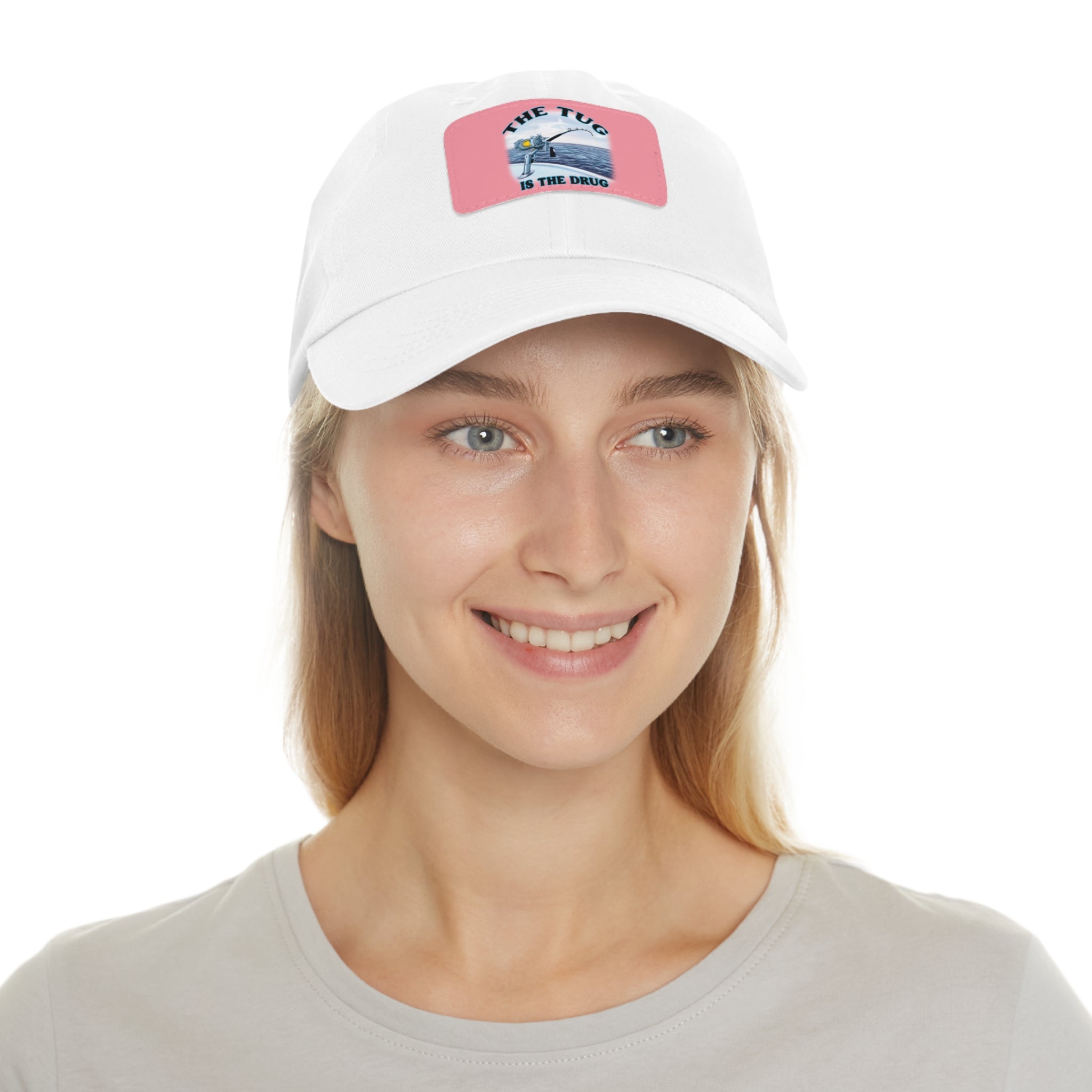 The Tug Is The Drug Dad Hat with Leather Patch, Casual Cap for Fishermen, Perfect Gift for Dad, Outdoor Adventures, Father's Day Gift, Unisex Cap - Get Tight Gear