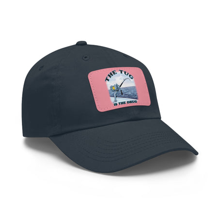 The Tug Is The Drug Dad Hat with Leather Patch, Casual Cap for Fishermen, Perfect Gift for Dad, Outdoor Adventures, Father's Day Gift, Unisex Cap - Get Tight Gear