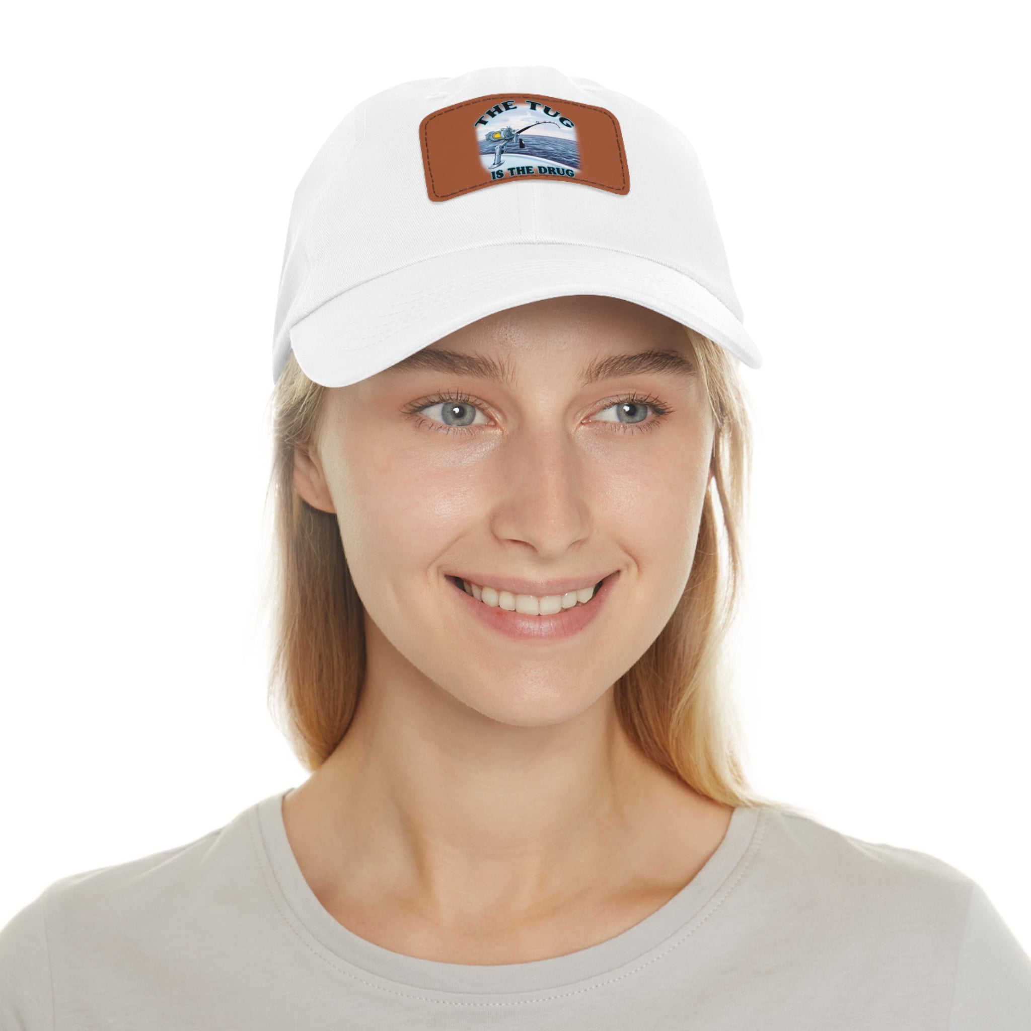 The Tug Is The Drug Dad Hat with Leather Patch, Casual Cap for Fishermen, Perfect Gift for Dad, Outdoor Adventures, Father's Day Gift, Unisex Cap - Get Tight Gear