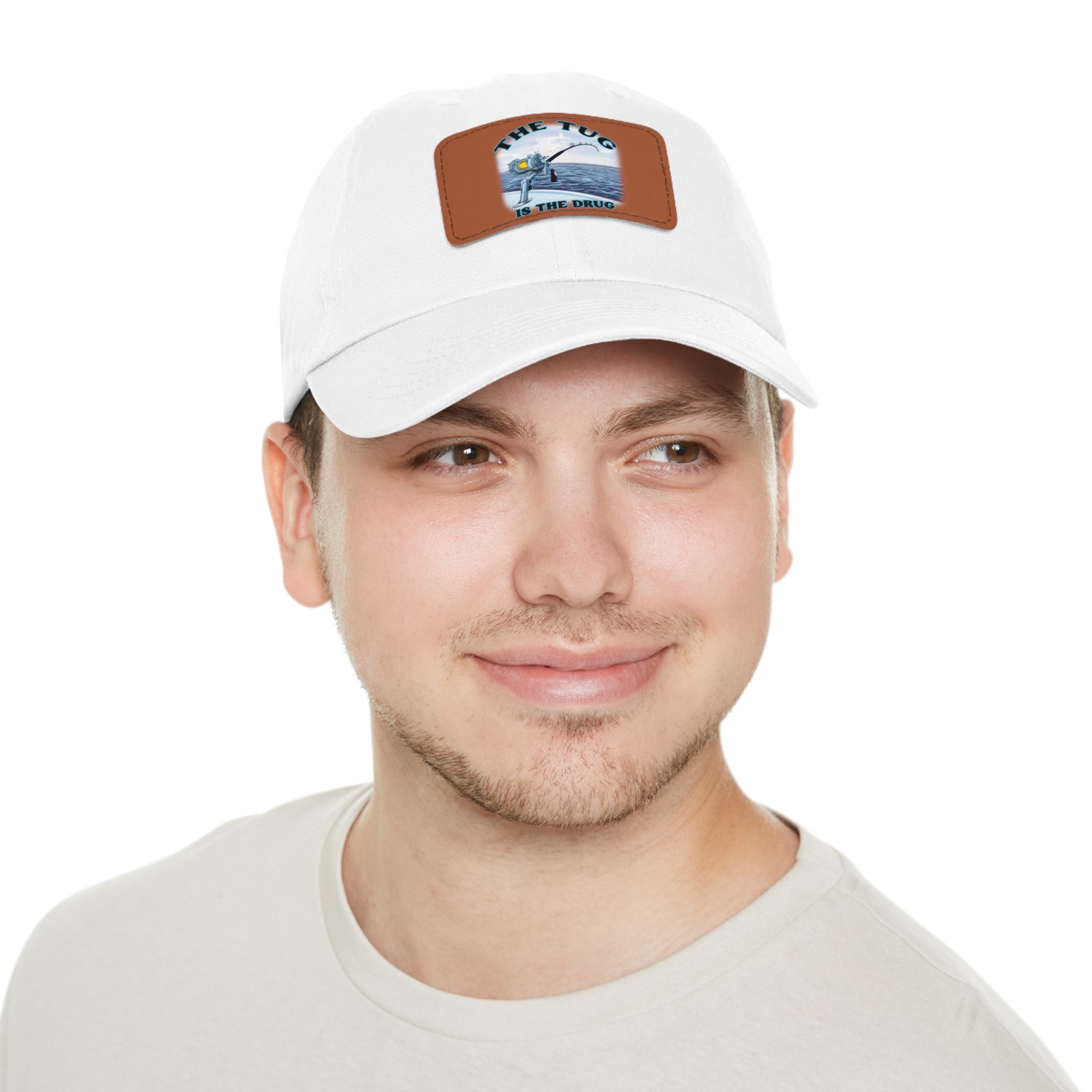The Tug Is The Drug Dad Hat with Leather Patch, Casual Cap for Fishermen, Perfect Gift for Dad, Outdoor Adventures, Father's Day Gift, Unisex Cap - Get Tight Gear