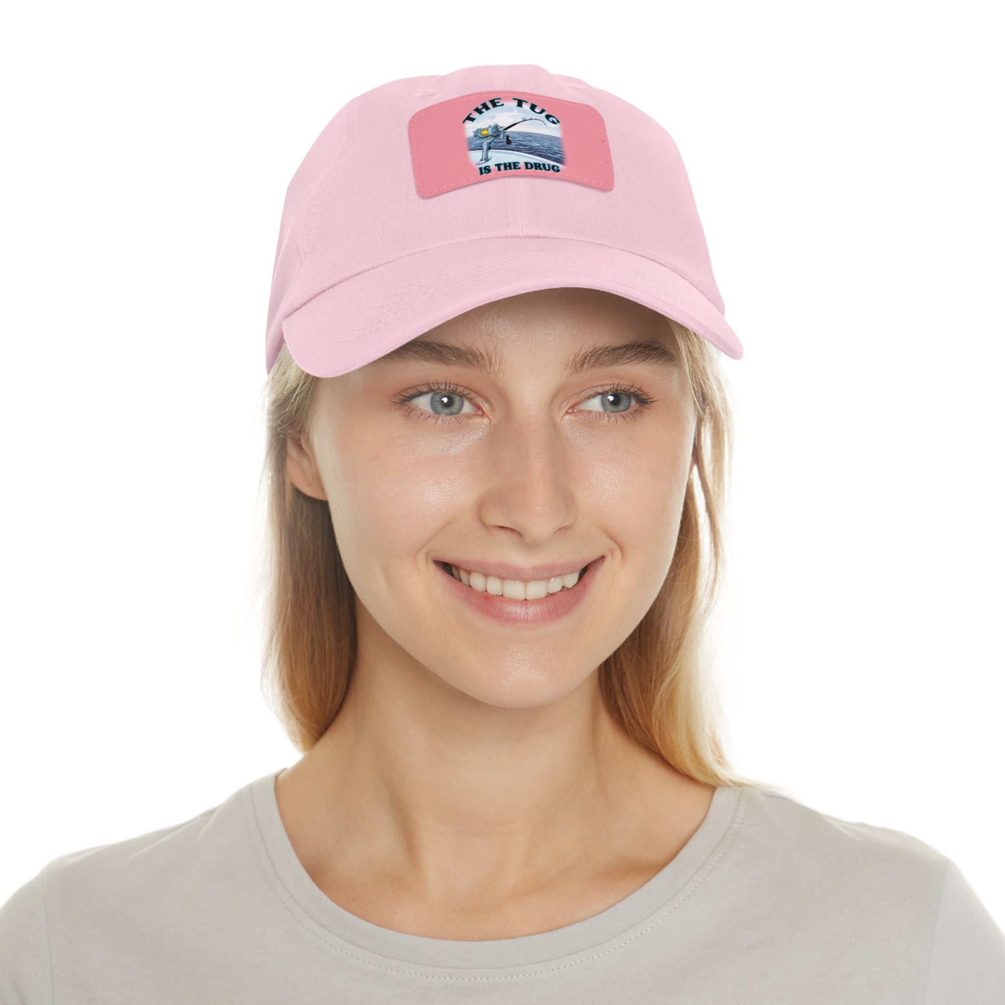 The Tug Is The Drug Dad Hat with Leather Patch, Casual Cap for Fishermen, Perfect Gift for Dad, Outdoor Adventures, Father's Day Gift, Unisex Cap - Get Tight Gear