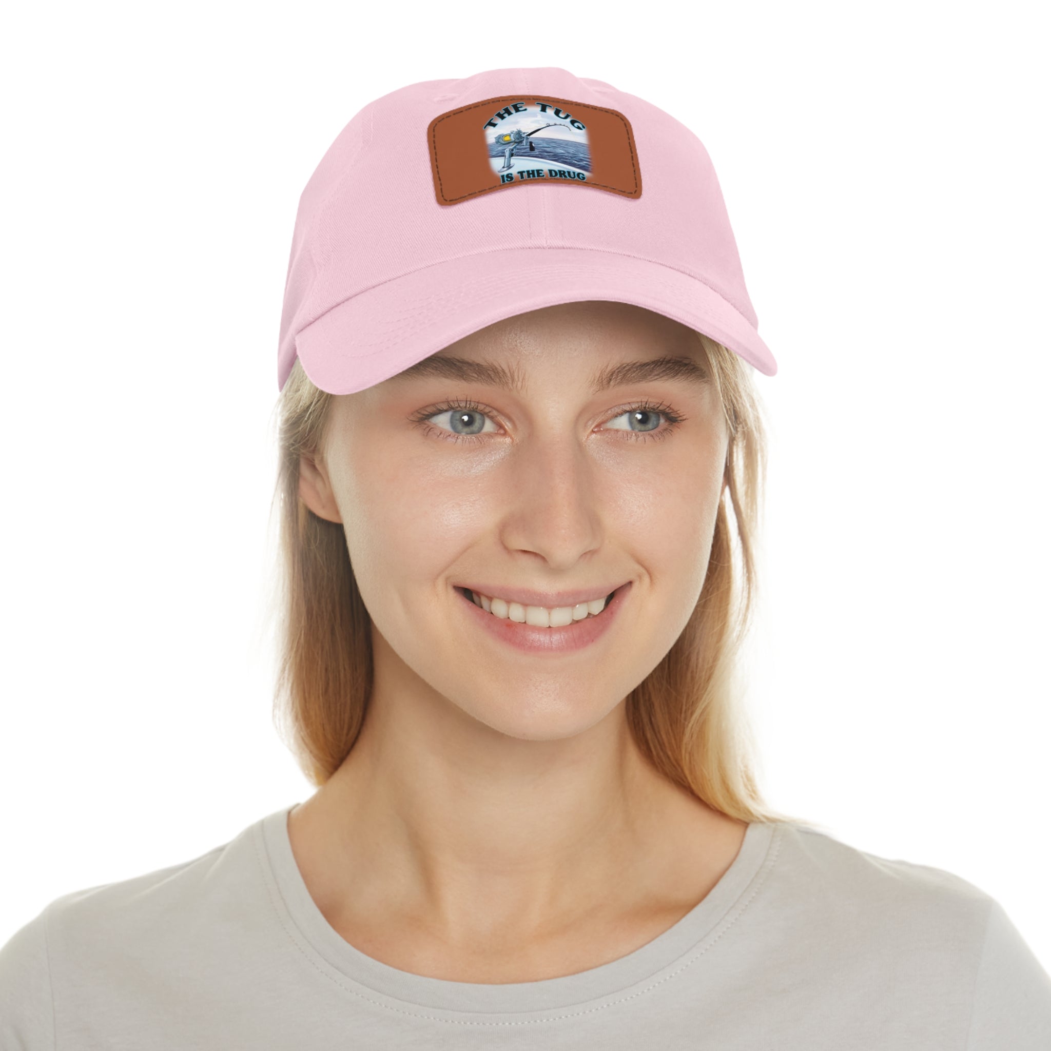 The Tug Is The Drug Dad Hat with Leather Patch, Casual Cap for Fishermen, Perfect Gift for Dad, Outdoor Adventures, Father's Day Gift, Unisex Cap - Get Tight Gear