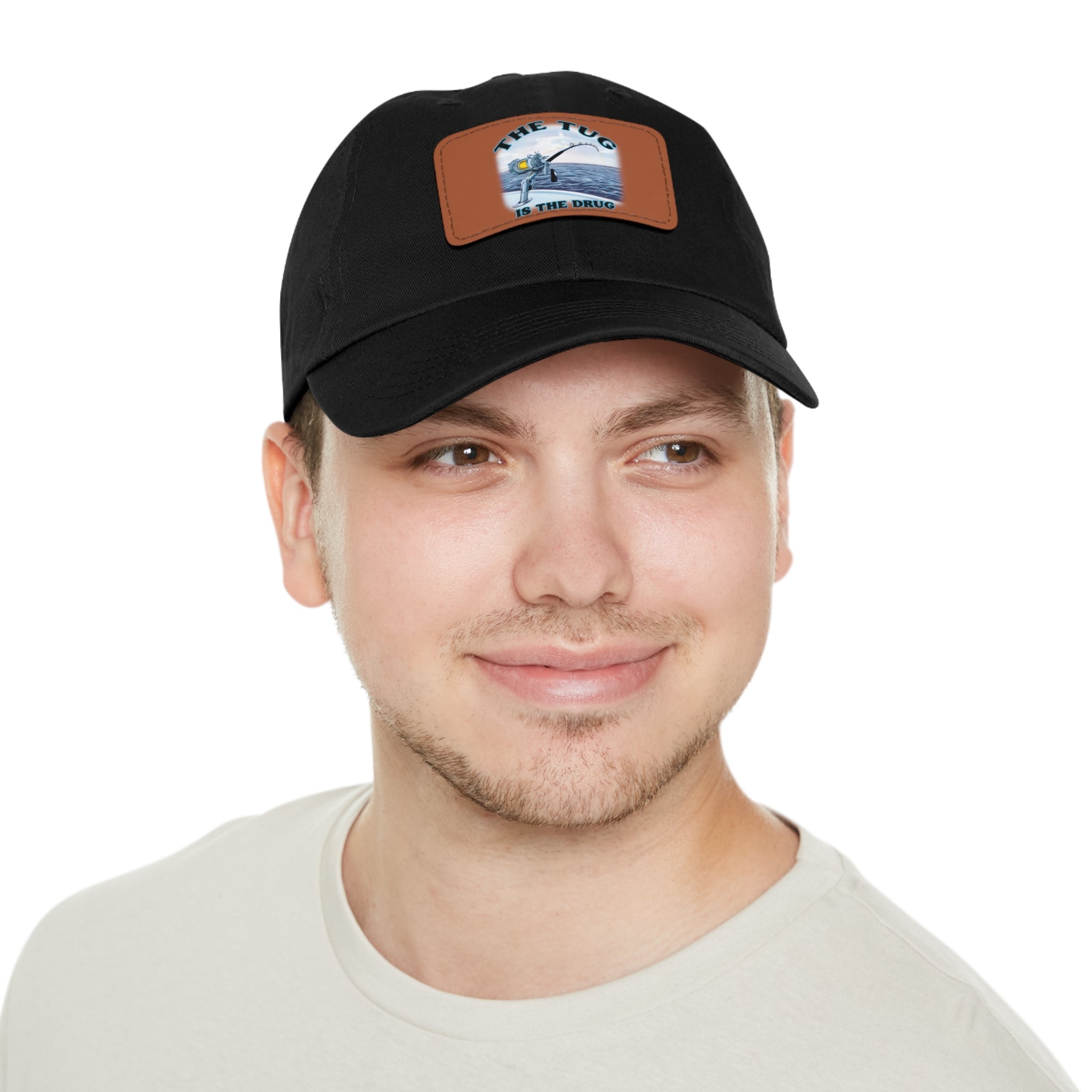 The Tug Is The Drug Dad Hat with Leather Patch, Casual Cap for Fishermen, Perfect Gift for Dad, Outdoor Adventures, Father's Day Gift, Unisex Cap - Get Tight Gear
