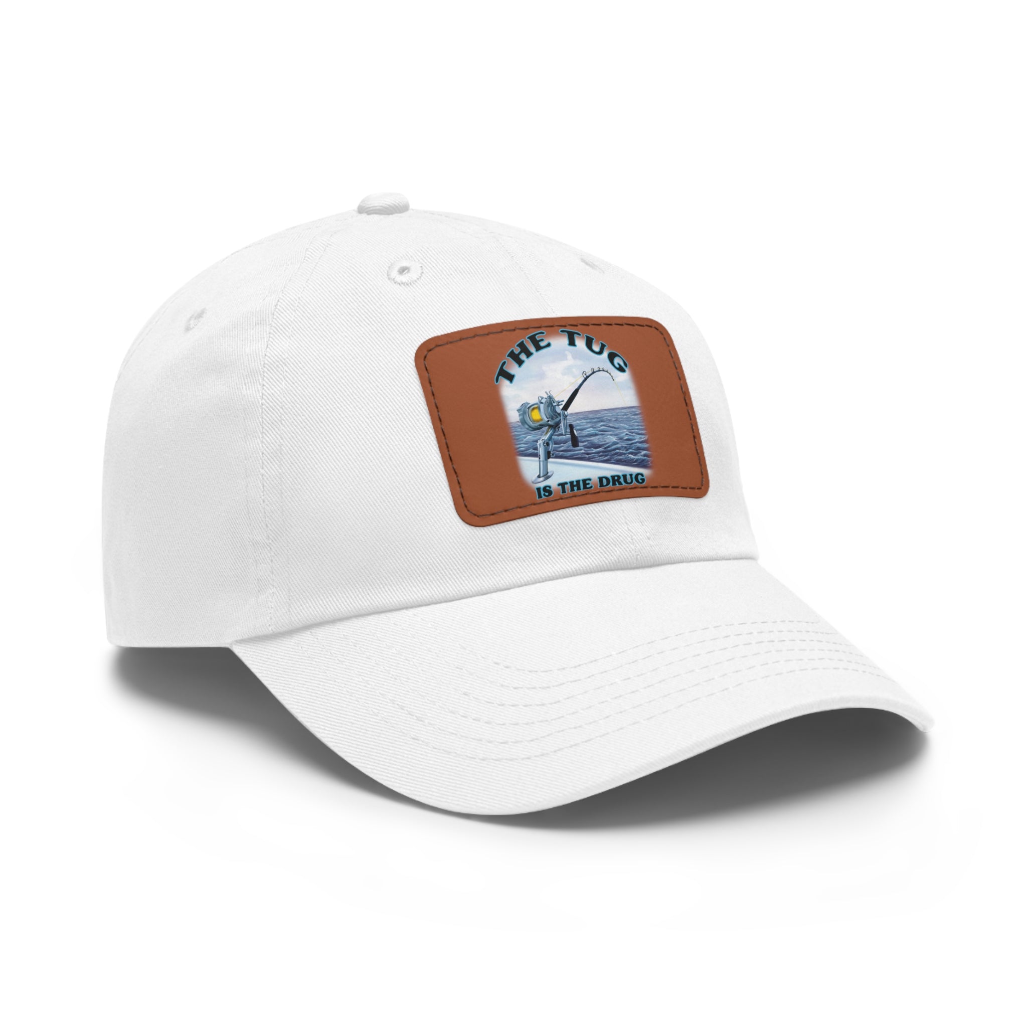 The Tug Is The Drug Dad Hat with Leather Patch, Casual Cap for Fishermen, Perfect Gift for Dad, Outdoor Adventures, Father's Day Gift, Unisex Cap - Get Tight Gear