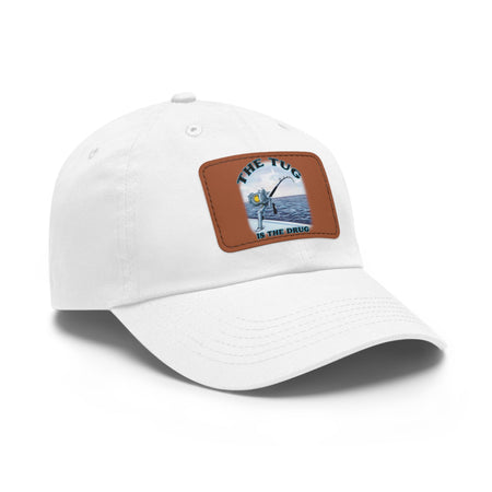 The Tug Is The Drug Dad Hat with Leather Patch, Casual Cap for Fishermen, Perfect Gift for Dad, Outdoor Adventures, Father's Day Gift, Unisex Cap - Get Tight Gear