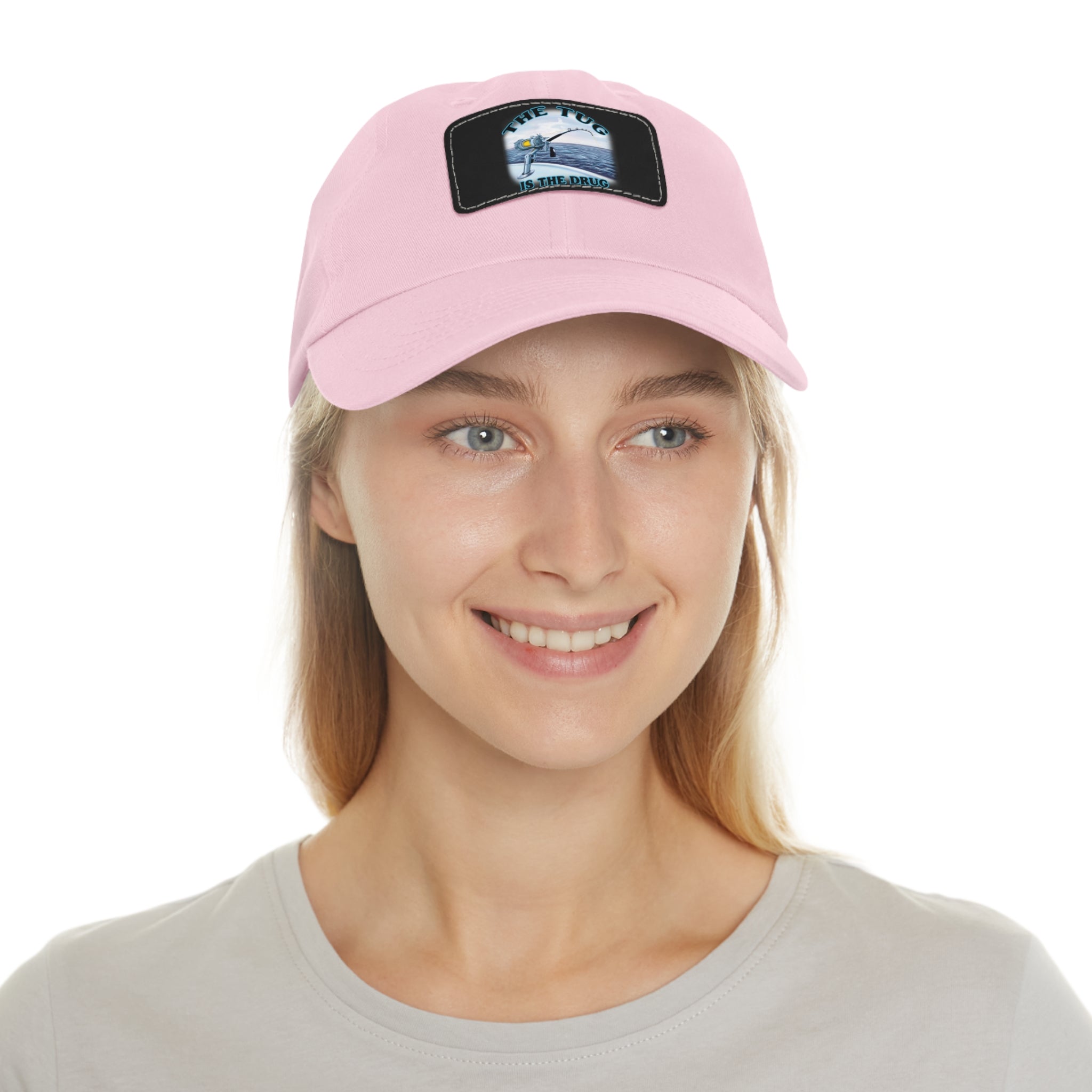 The Tug Is The Drug Dad Hat with Leather Patch, Casual Cap for Fishermen, Perfect Gift for Dad, Outdoor Adventures, Father's Day Gift, Unisex Cap - Get Tight Gear