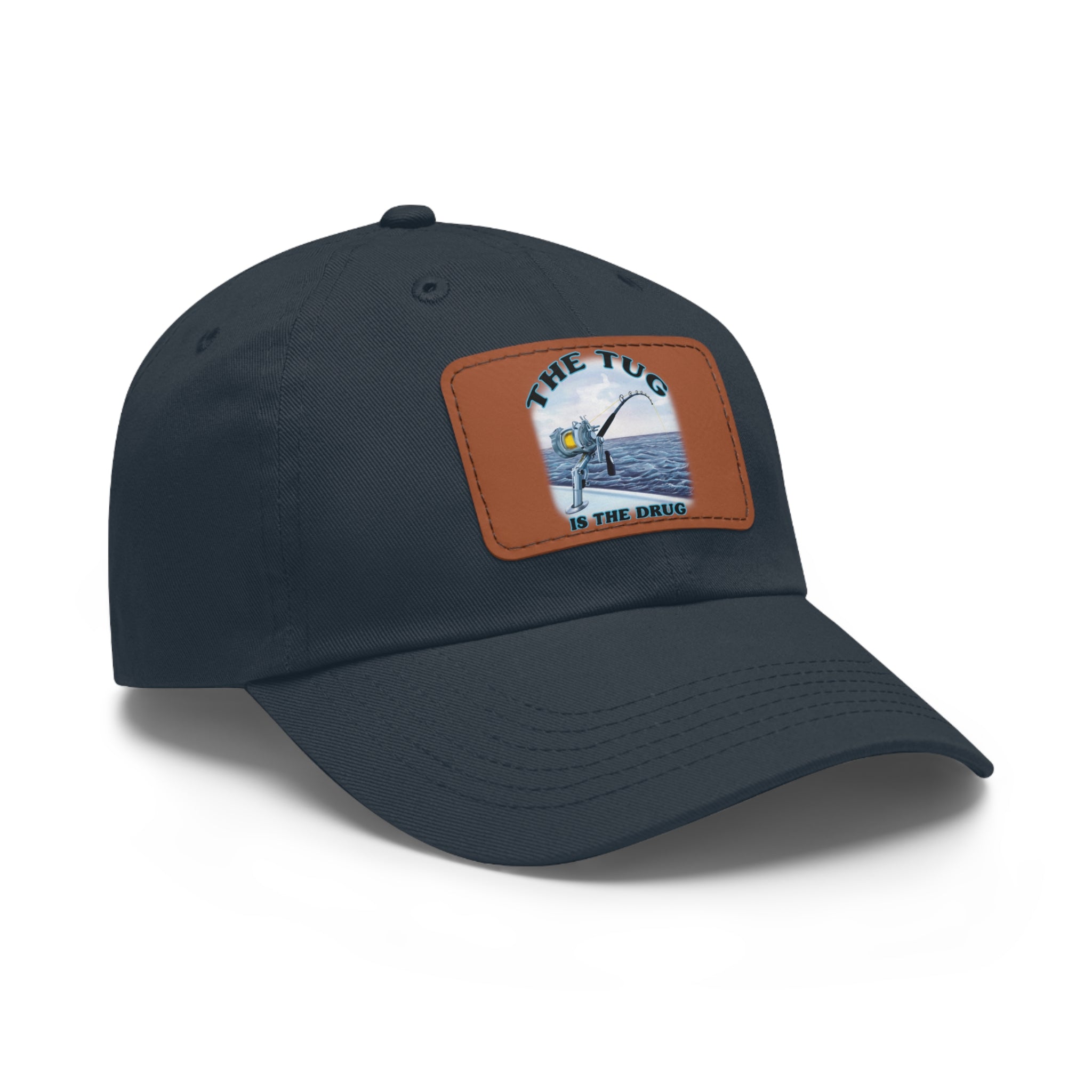 The Tug Is The Drug Dad Hat with Leather Patch, Casual Cap for Fishermen, Perfect Gift for Dad, Outdoor Adventures, Father's Day Gift, Unisex Cap - Get Tight Gear