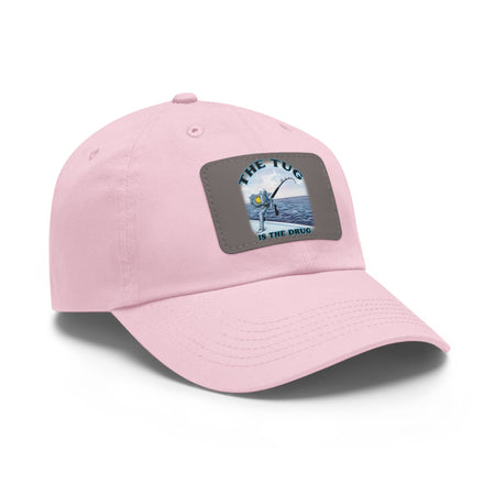 The Tug Is The Drug Dad Hat with Leather Patch, Casual Cap for Fishermen, Perfect Gift for Dad, Outdoor Adventures, Father's Day Gift, Unisex Cap - Get Tight Gear