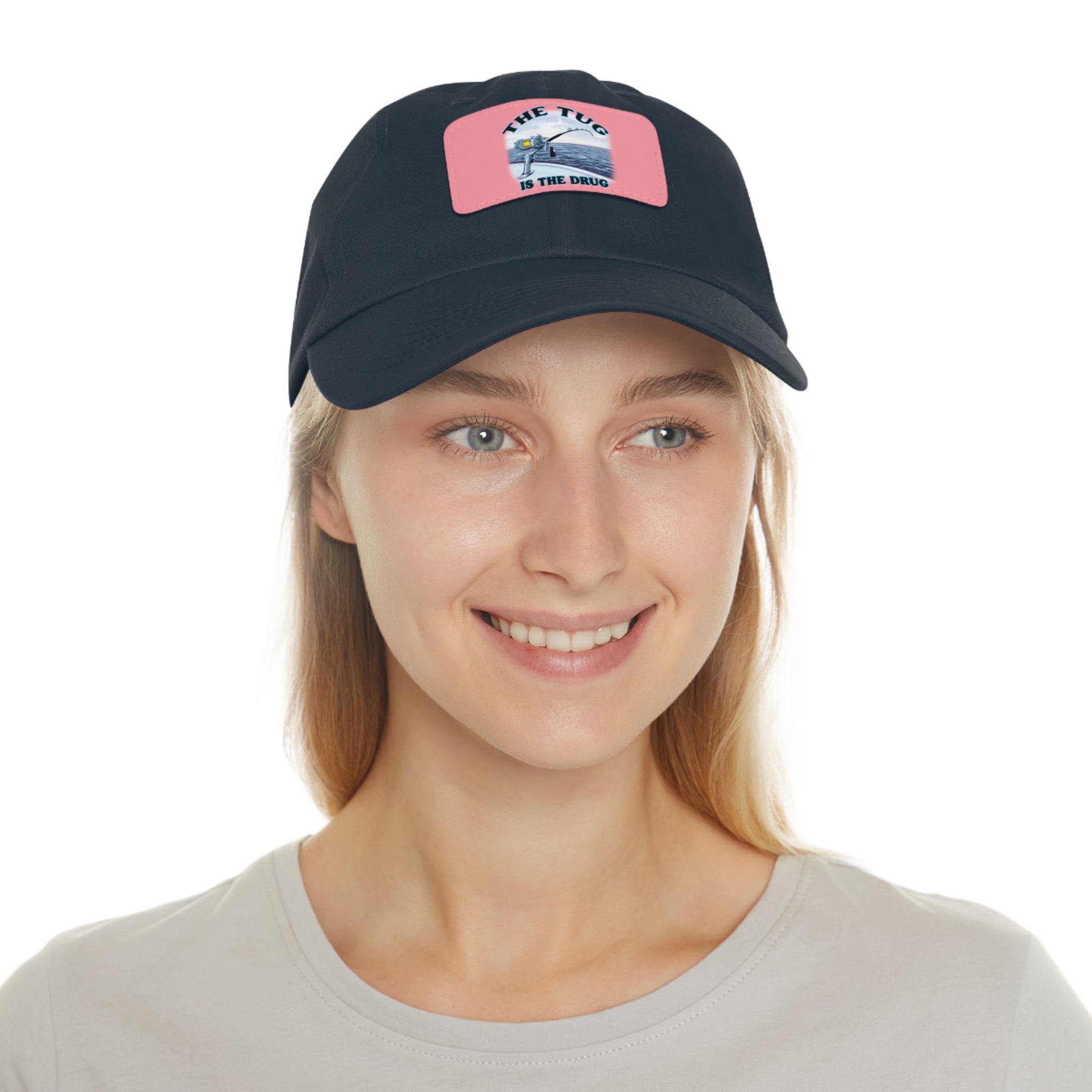 The Tug Is The Drug Dad Hat with Leather Patch, Casual Cap for Fishermen, Perfect Gift for Dad, Outdoor Adventures, Father's Day Gift, Unisex Cap - Get Tight Gear