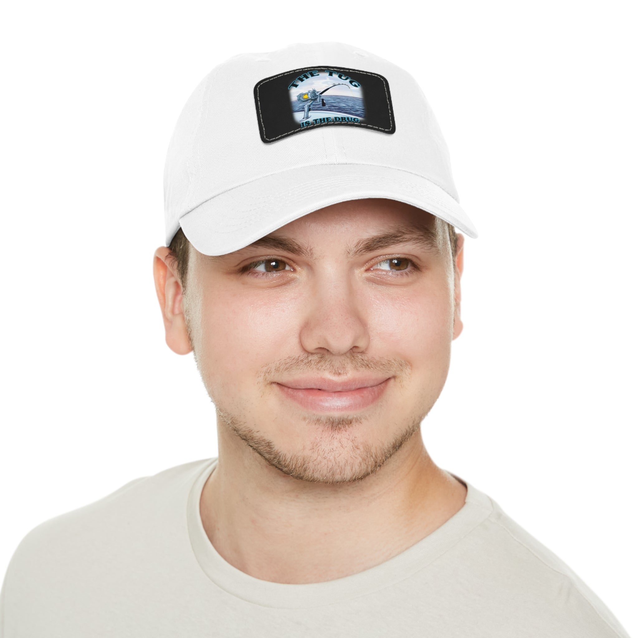 The Tug Is The Drug Dad Hat with Leather Patch, Casual Cap for Fishermen, Perfect Gift for Dad, Outdoor Adventures, Father's Day Gift, Unisex Cap - Get Tight Gear