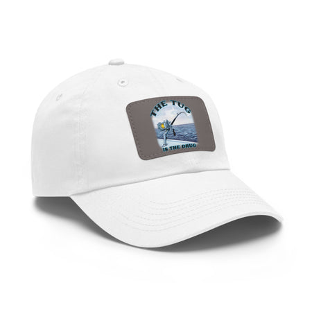 The Tug Is The Drug Dad Hat with Leather Patch, Casual Cap for Fishermen, Perfect Gift for Dad, Outdoor Adventures, Father's Day Gift, Unisex Cap - Get Tight Gear