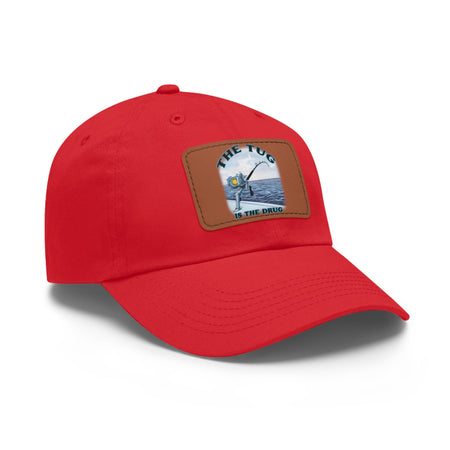The Tug Is The Drug Dad Hat with Leather Patch, Casual Cap for Fishermen, Perfect Gift for Dad, Outdoor Adventures, Father's Day Gift, Unisex Cap - Get Tight Gear