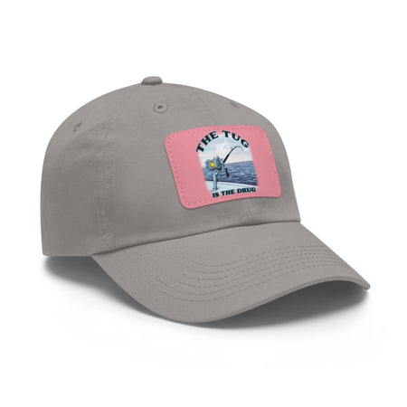The Tug Is The Drug Dad Hat with Leather Patch, Casual Cap for Fishermen, Perfect Gift for Dad, Outdoor Adventures, Father's Day Gift, Unisex Cap - Get Tight Gear