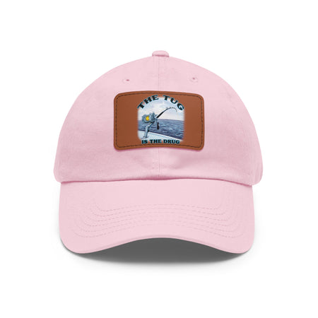 The Tug Is The Drug Dad Hat with Leather Patch, Casual Cap for Fishermen, Perfect Gift for Dad, Outdoor Adventures, Father's Day Gift, Unisex Cap - Get Tight Gear