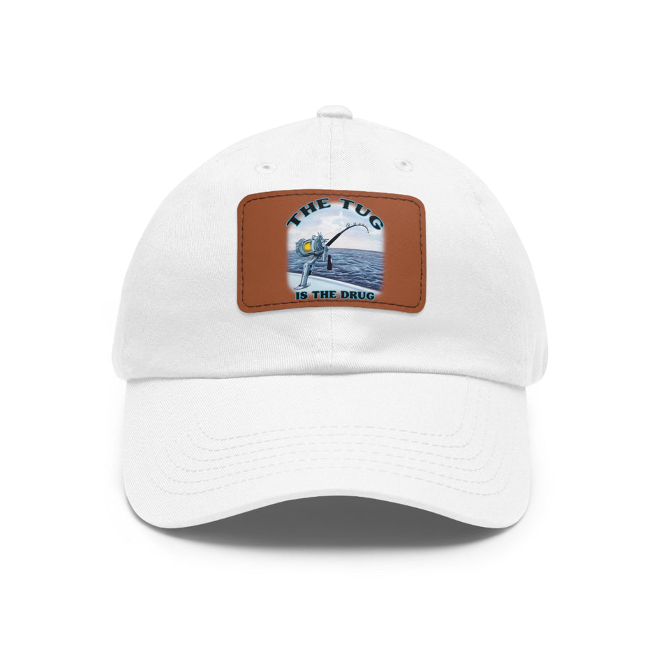 The Tug Is The Drug Dad Hat with Leather Patch, Casual Cap for Fishermen, Perfect Gift for Dad, Outdoor Adventures, Father's Day Gift, Unisex Cap - Get Tight Gear