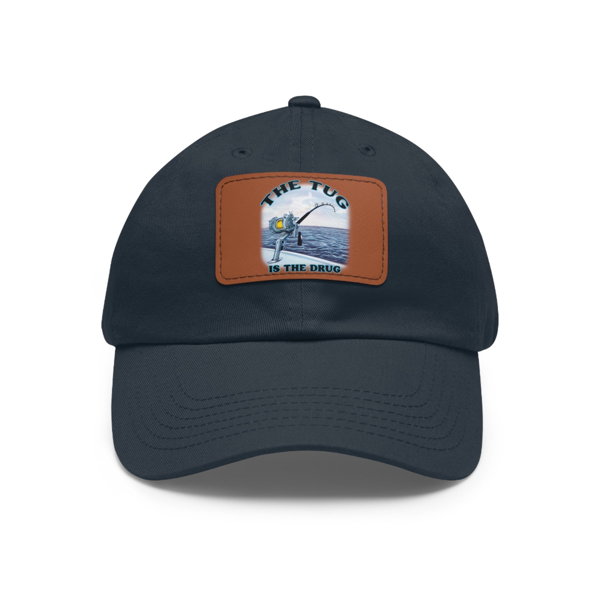 The Tug Is The Drug Dad Hat with Leather Patch, Casual Cap for Fishermen, Perfect Gift for Dad, Outdoor Adventures, Father's Day Gift, Unisex Cap - Get Tight Gear