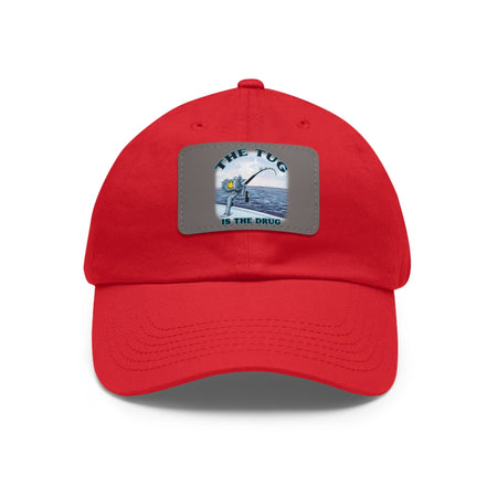 The Tug Is The Drug Dad Hat with Leather Patch, Casual Cap for Fishermen, Perfect Gift for Dad, Outdoor Adventures, Father's Day Gift, Unisex Cap - Get Tight Gear