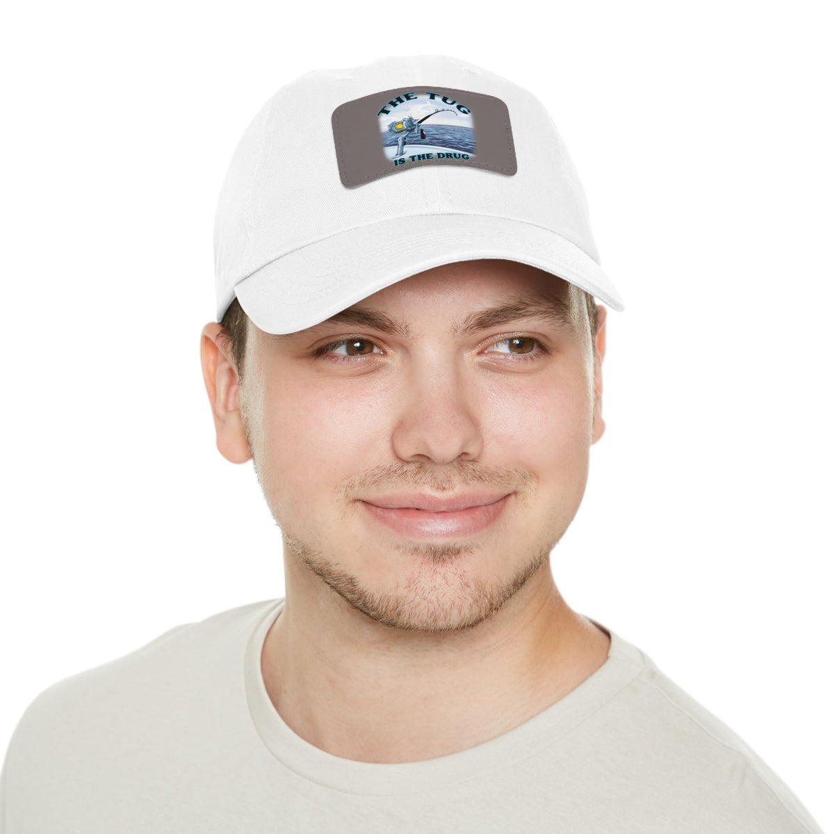 The Tug Is The Drug Dad Hat with Leather Patch, Casual Cap for Fishermen, Perfect Gift for Dad, Outdoor Adventures, Father's Day Gift, Unisex Cap - Get Tight Gear