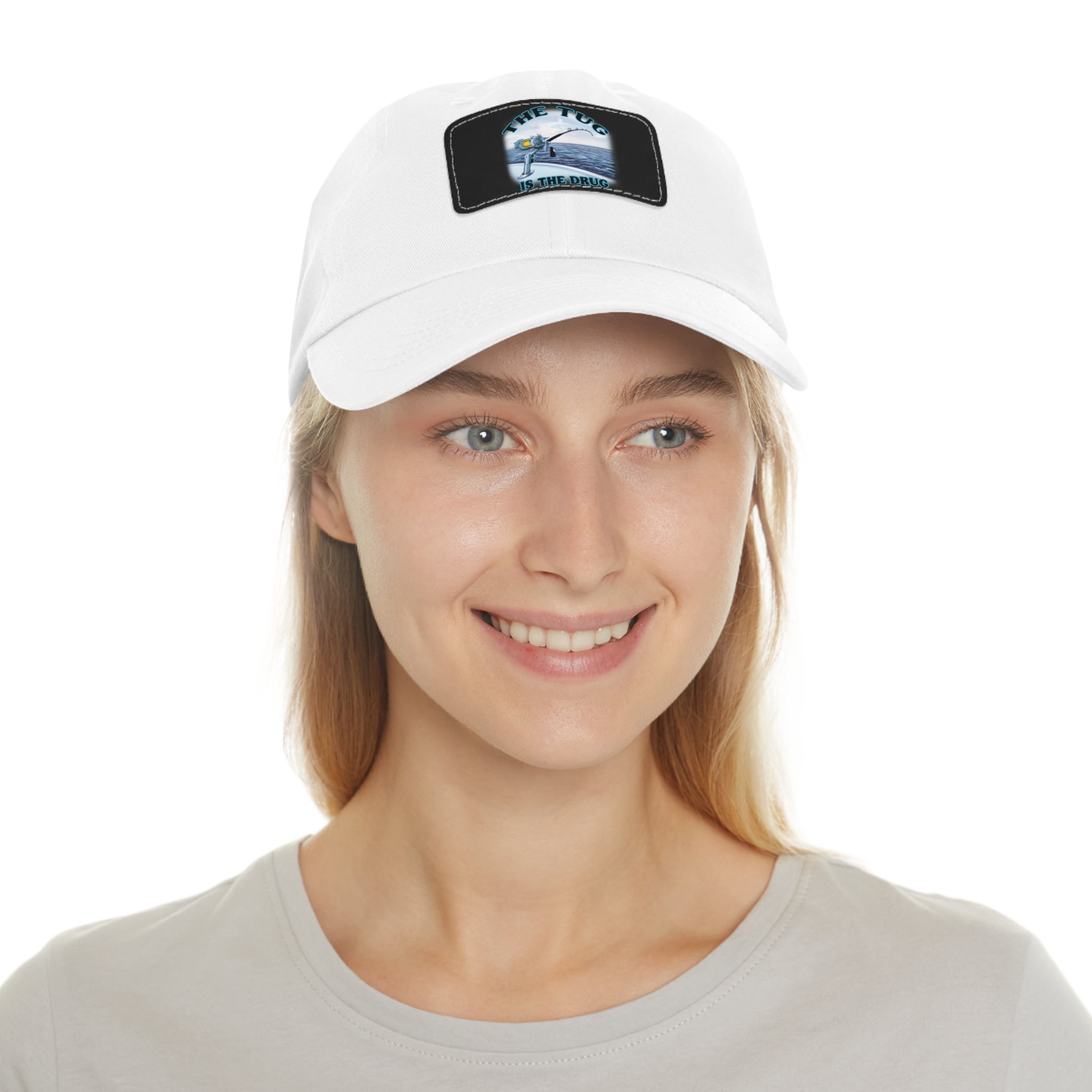 The Tug Is The Drug Dad Hat with Leather Patch, Casual Cap for Fishermen, Perfect Gift for Dad, Outdoor Adventures, Father's Day Gift, Unisex Cap - Get Tight Gear