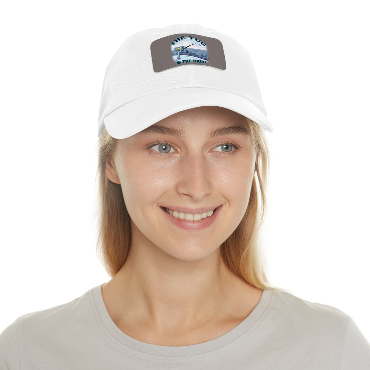 The Tug Is The Drug Dad Hat with Leather Patch, Casual Cap for Fishermen, Perfect Gift for Dad, Outdoor Adventures, Father's Day Gift, Unisex Cap - Get Tight Gear