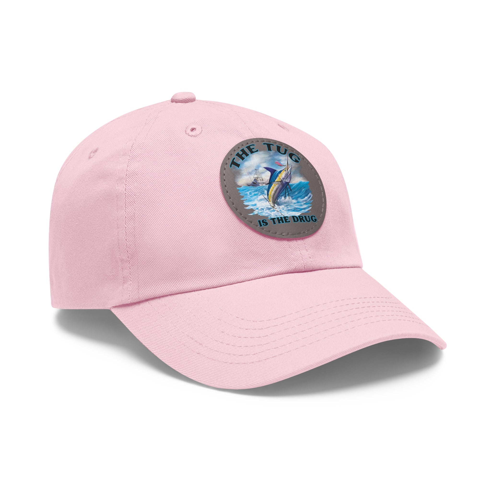The Tug Is The Drug Dad Hat with Leather Patch, Casual Dad Cap, Summer Hat, Beachwear Accessory, Gift for Dad, Fishing Cap, Everyday Wear - Get Tight Gear