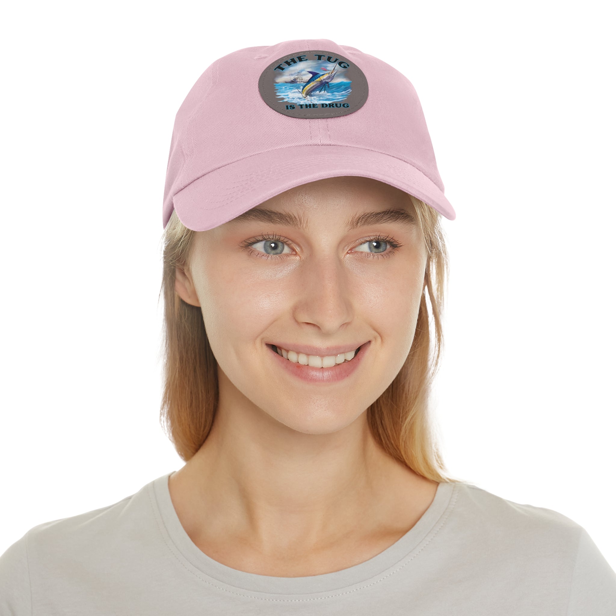 The Tug Is The Drug Dad Hat with Leather Patch, Casual Dad Cap, Summer Hat, Beachwear Accessory, Gift for Dad, Fishing Cap, Everyday Wear - Get Tight Gear