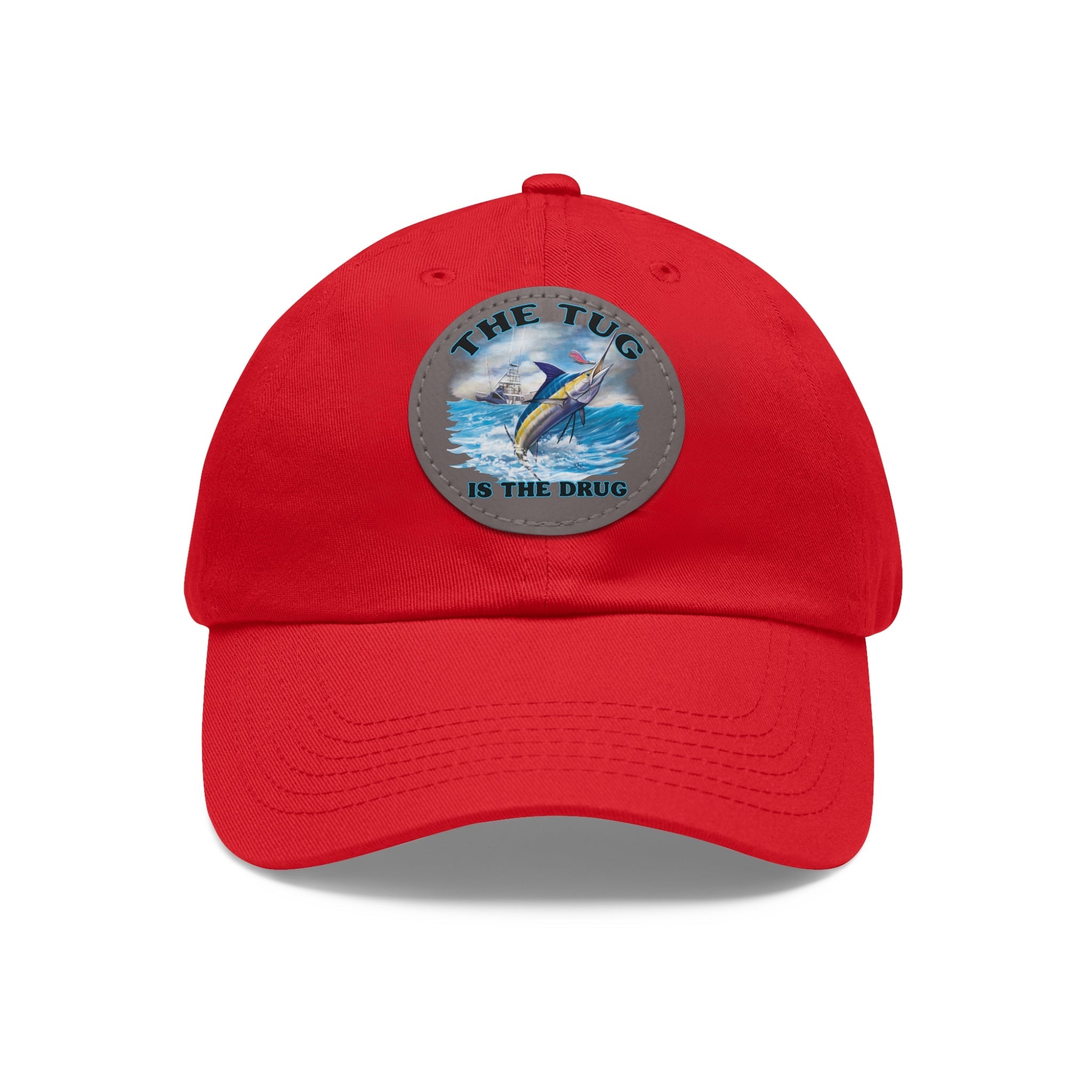 The Tug Is The Drug Dad Hat with Leather Patch, Casual Dad Cap, Summer Hat, Beachwear Accessory, Gift for Dad, Fishing Cap, Everyday Wear - Get Tight Gear