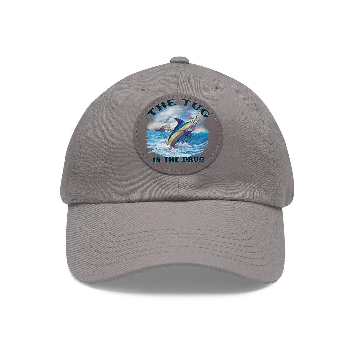 The Tug Is The Drug Dad Hat with Leather Patch, Casual Dad Cap, Summer Hat, Beachwear Accessory, Gift for Dad, Fishing Cap, Everyday Wear - Get Tight Gear