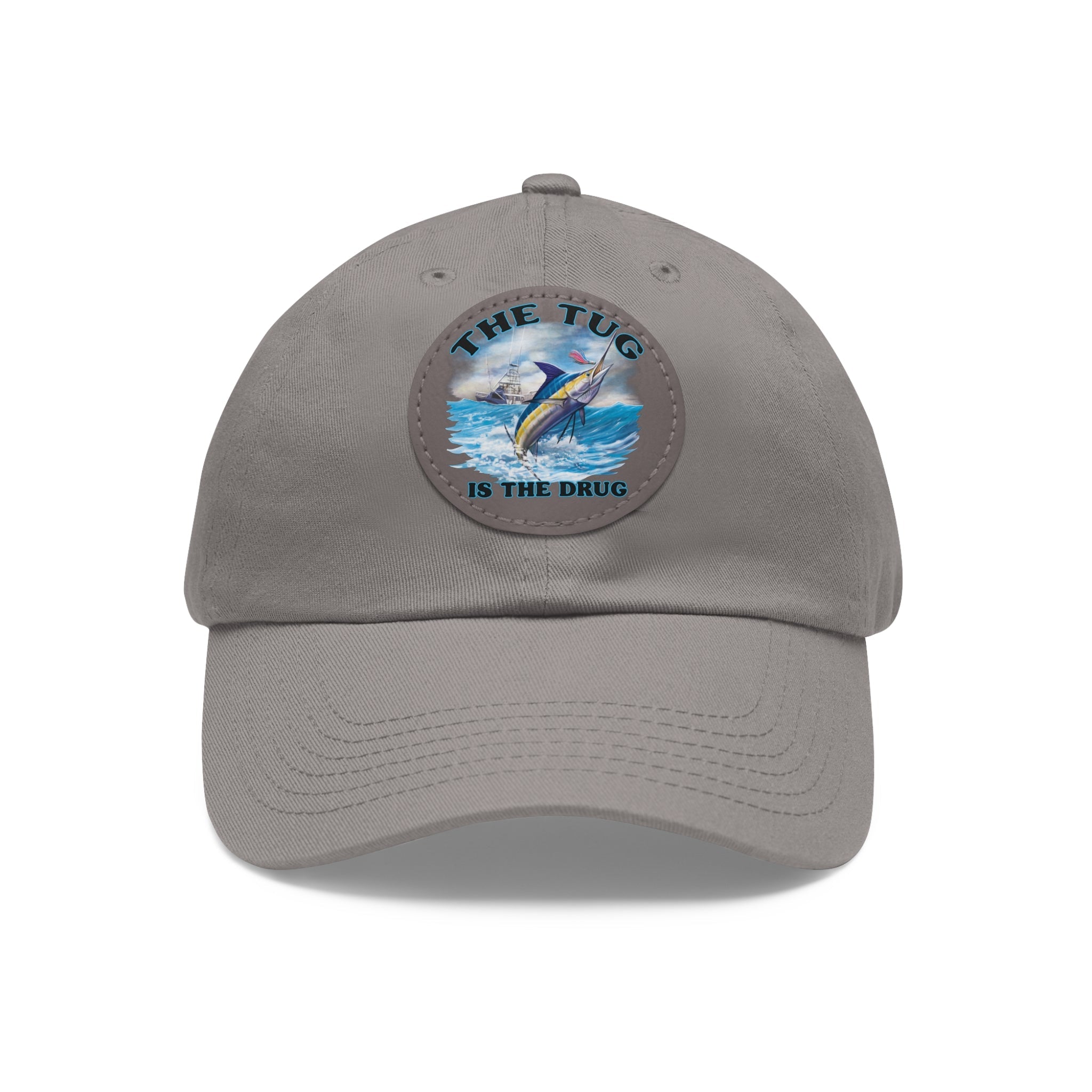 The Tug Is The Drug Dad Hat with Leather Patch, Casual Dad Cap, Summer Hat, Beachwear Accessory, Gift for Dad, Fishing Cap, Everyday Wear - Get Tight Gear