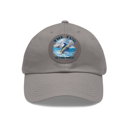 The Tug Is The Drug Dad Hat with Leather Patch, Casual Dad Cap, Summer Hat, Beachwear Accessory, Gift for Dad, Fishing Cap, Everyday Wear - Get Tight Gear