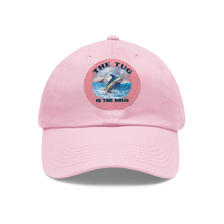 The Tug Is The Drug Dad Hat with Leather Patch, Casual Dad Cap, Summer Hat, Beachwear Accessory, Gift for Dad, Fishing Cap, Everyday Wear - Get Tight Gear