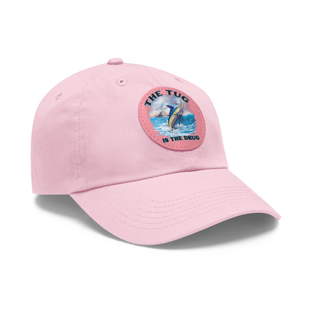 The Tug Is The Drug Dad Hat with Leather Patch, Casual Dad Cap, Summer Hat, Beachwear Accessory, Gift for Dad, Fishing Cap, Everyday Wear - Get Tight Gear