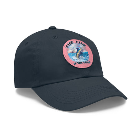 The Tug Is The Drug Dad Hat with Leather Patch, Casual Dad Cap, Summer Hat, Beachwear Accessory, Gift for Dad, Fishing Cap, Everyday Wear - Get Tight Gear