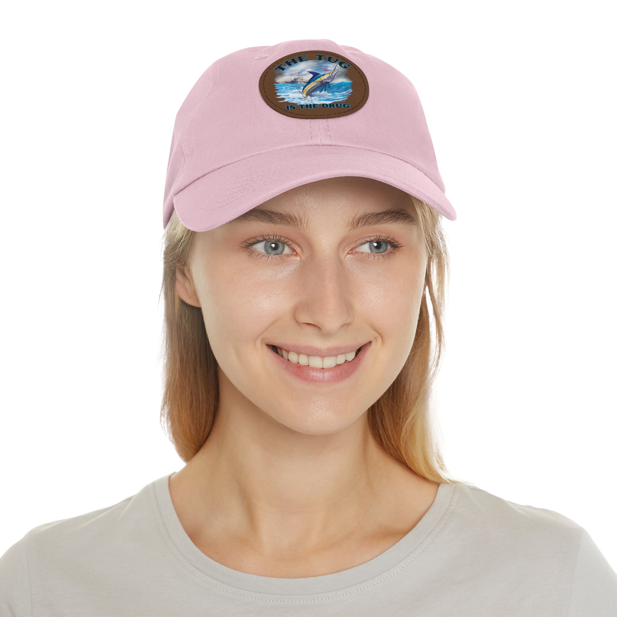 The Tug Is The Drug Dad Hat with Leather Patch, Casual Dad Cap, Summer Hat, Beachwear Accessory, Gift for Dad, Fishing Cap, Everyday Wear - Get Tight Gear