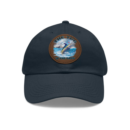 The Tug Is The Drug Dad Hat with Leather Patch, Casual Dad Cap, Summer Hat, Beachwear Accessory, Gift for Dad, Fishing Cap, Everyday Wear - Get Tight Gear