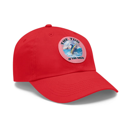 The Tug Is The Drug Dad Hat with Leather Patch, Casual Dad Cap, Summer Hat, Beachwear Accessory, Gift for Dad, Fishing Cap, Everyday Wear - Get Tight Gear