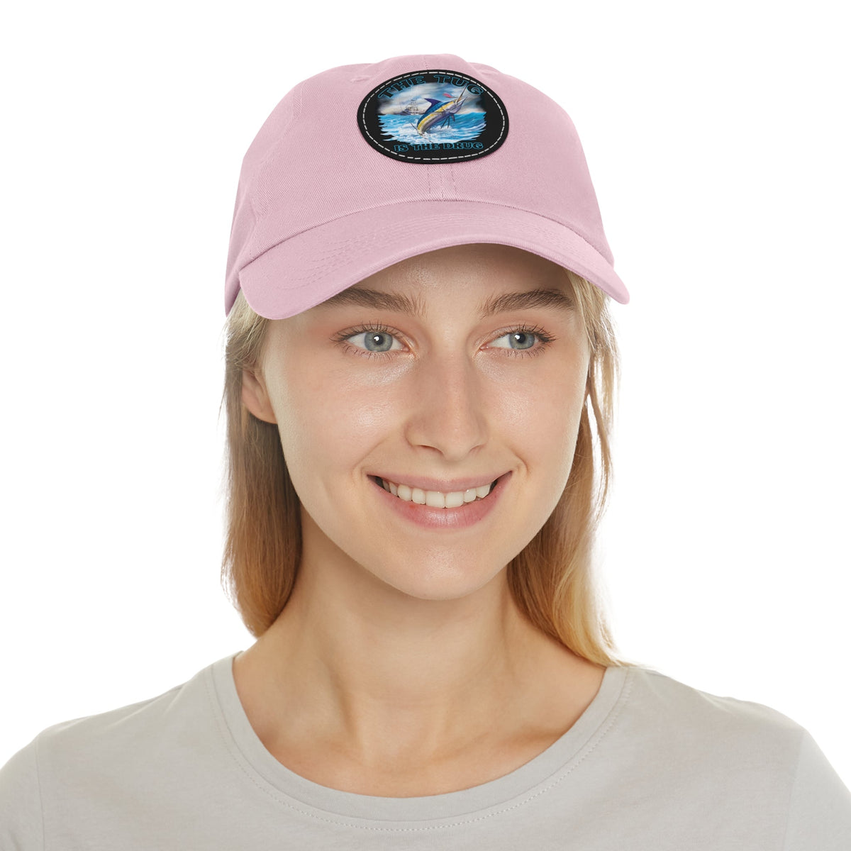 The Tug Is The Drug Dad Hat with Leather Patch, Casual Dad Cap, Summer Hat, Beachwear Accessory, Gift for Dad, Fishing Cap, Everyday Wear - Get Tight Gear