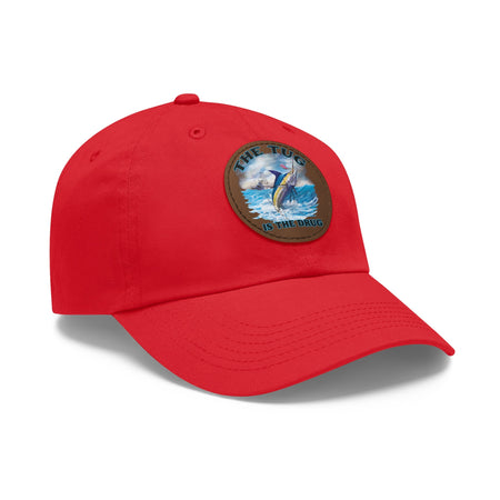 The Tug Is The Drug Dad Hat with Leather Patch, Casual Dad Cap, Summer Hat, Beachwear Accessory, Gift for Dad, Fishing Cap, Everyday Wear - Get Tight Gear