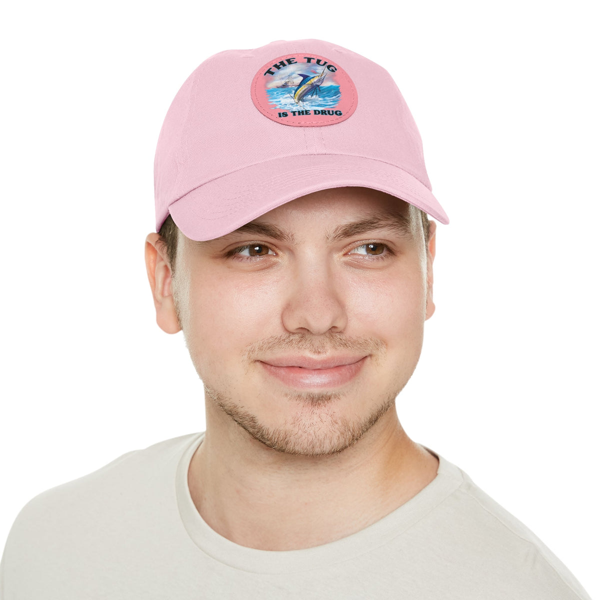 The Tug Is The Drug Dad Hat with Leather Patch, Casual Dad Cap, Summer Hat, Beachwear Accessory, Gift for Dad, Fishing Cap, Everyday Wear - Get Tight Gear