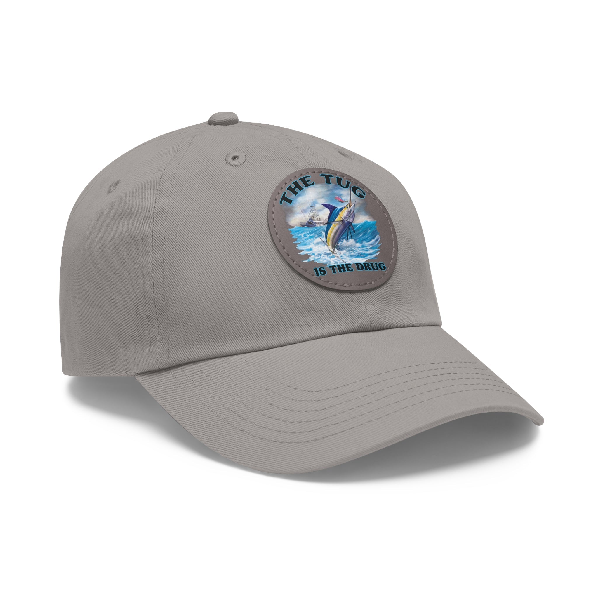 The Tug Is The Drug Dad Hat with Leather Patch, Casual Dad Cap, Summer Hat, Beachwear Accessory, Gift for Dad, Fishing Cap, Everyday Wear - Get Tight Gear