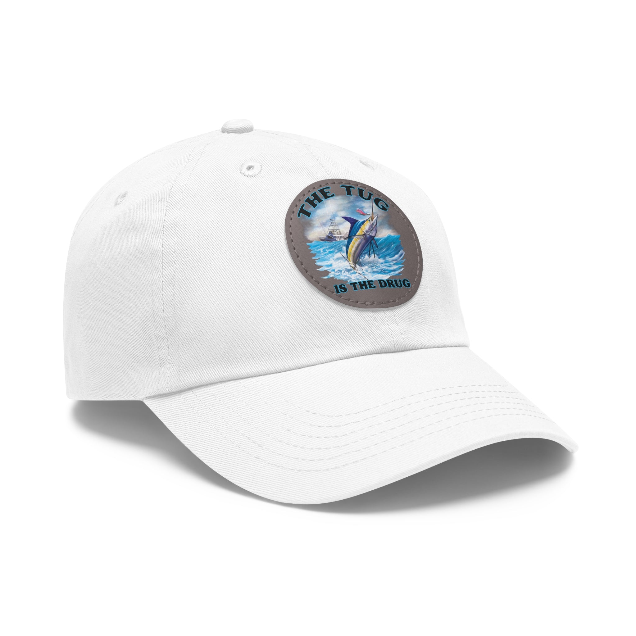 The Tug Is The Drug Dad Hat with Leather Patch, Casual Dad Cap, Summer Hat, Beachwear Accessory, Gift for Dad, Fishing Cap, Everyday Wear - Get Tight Gear