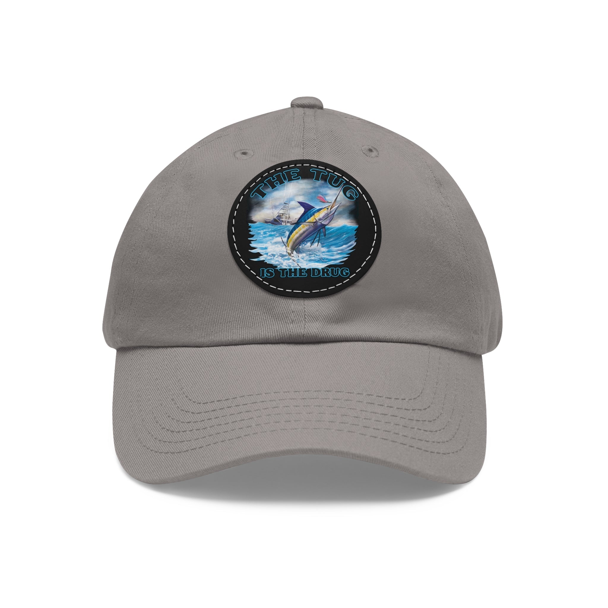 The Tug Is The Drug Dad Hat with Leather Patch, Casual Dad Cap, Summer Hat, Beachwear Accessory, Gift for Dad, Fishing Cap, Everyday Wear - Get Tight Gear