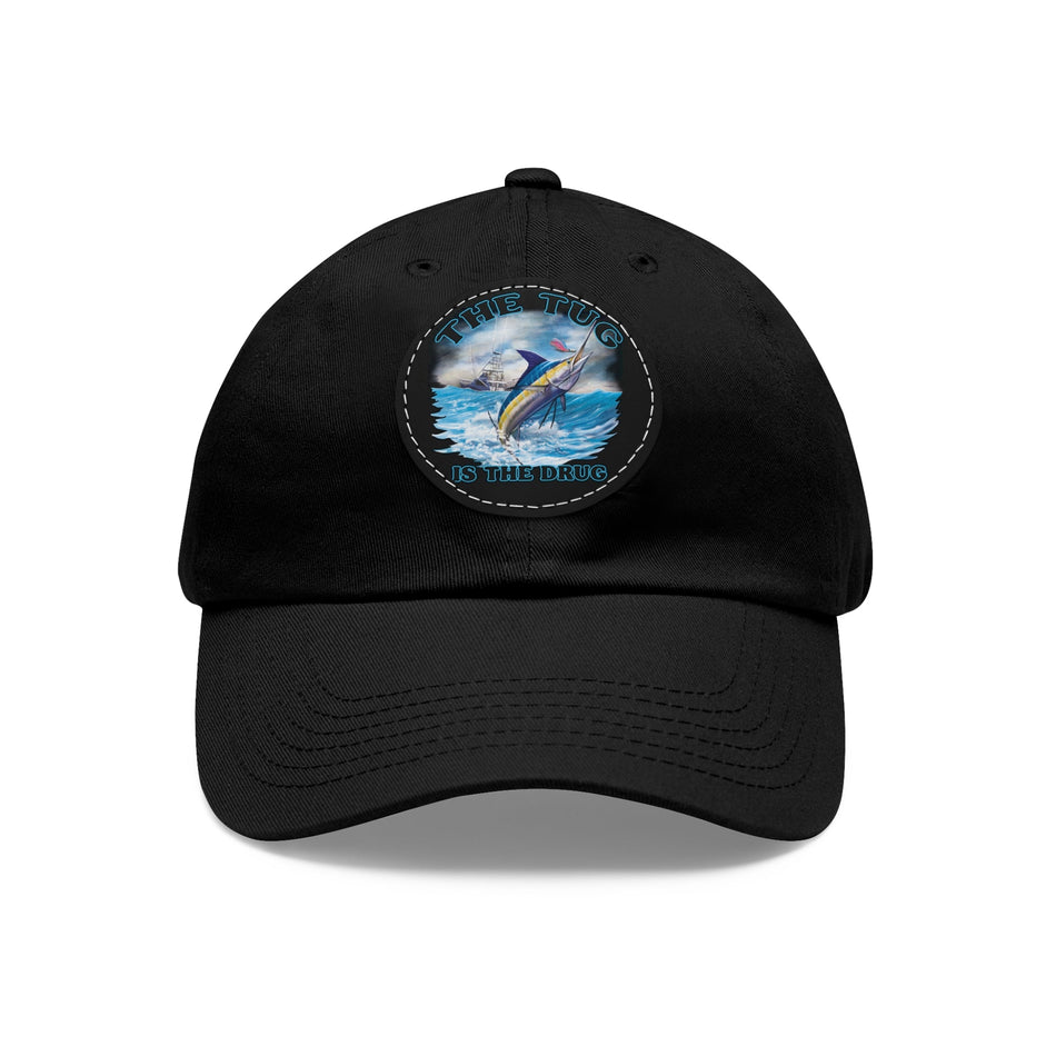 The Tug Is The Drug Dad Hat with Leather Patch, Casual Dad Cap, Summer Hat, Beachwear Accessory, Gift for Dad, Fishing Cap, Everyday Wear - Get Tight Gear