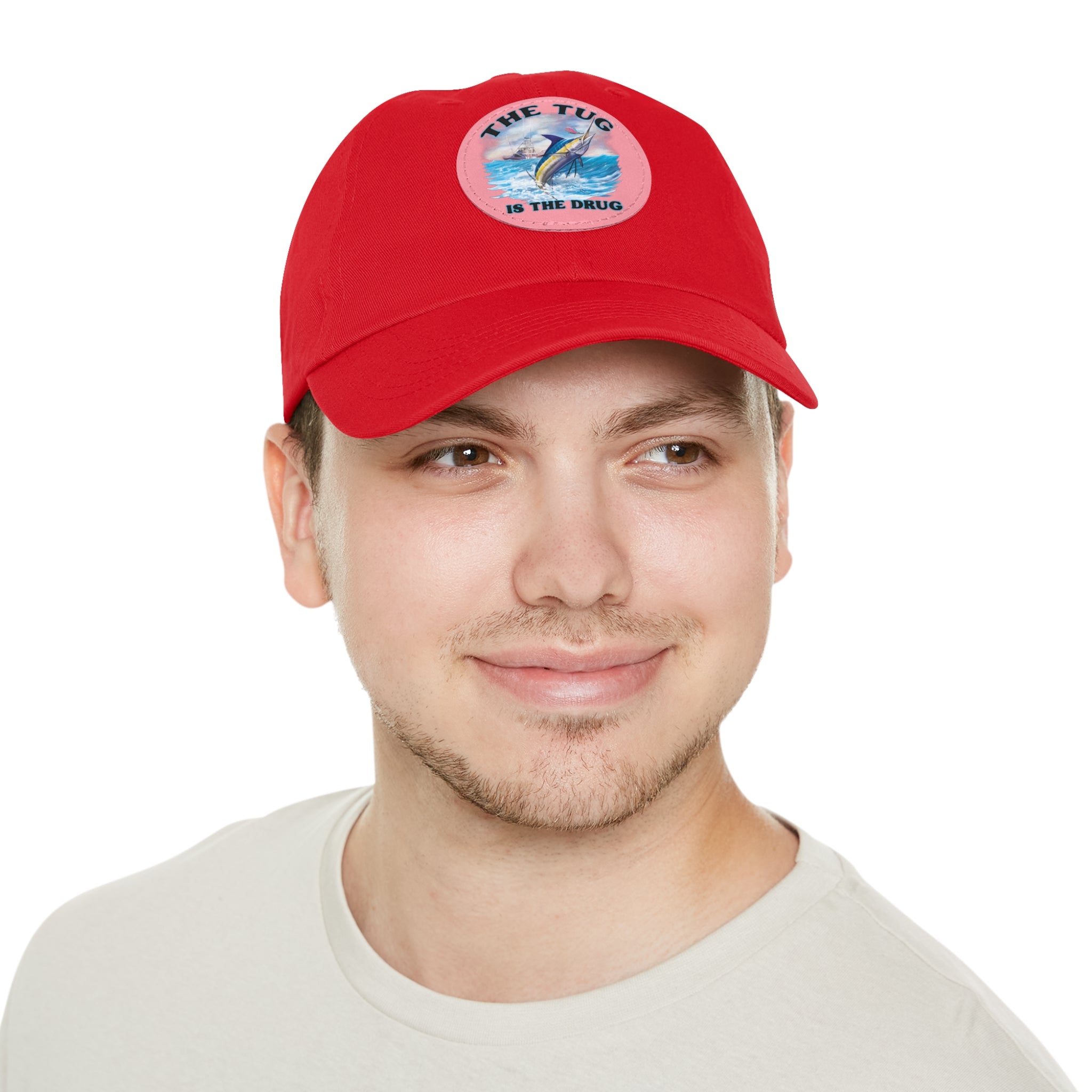 The Tug Is The Drug Dad Hat with Leather Patch, Casual Dad Cap, Summer Hat, Beachwear Accessory, Gift for Dad, Fishing Cap, Everyday Wear - Get Tight Gear