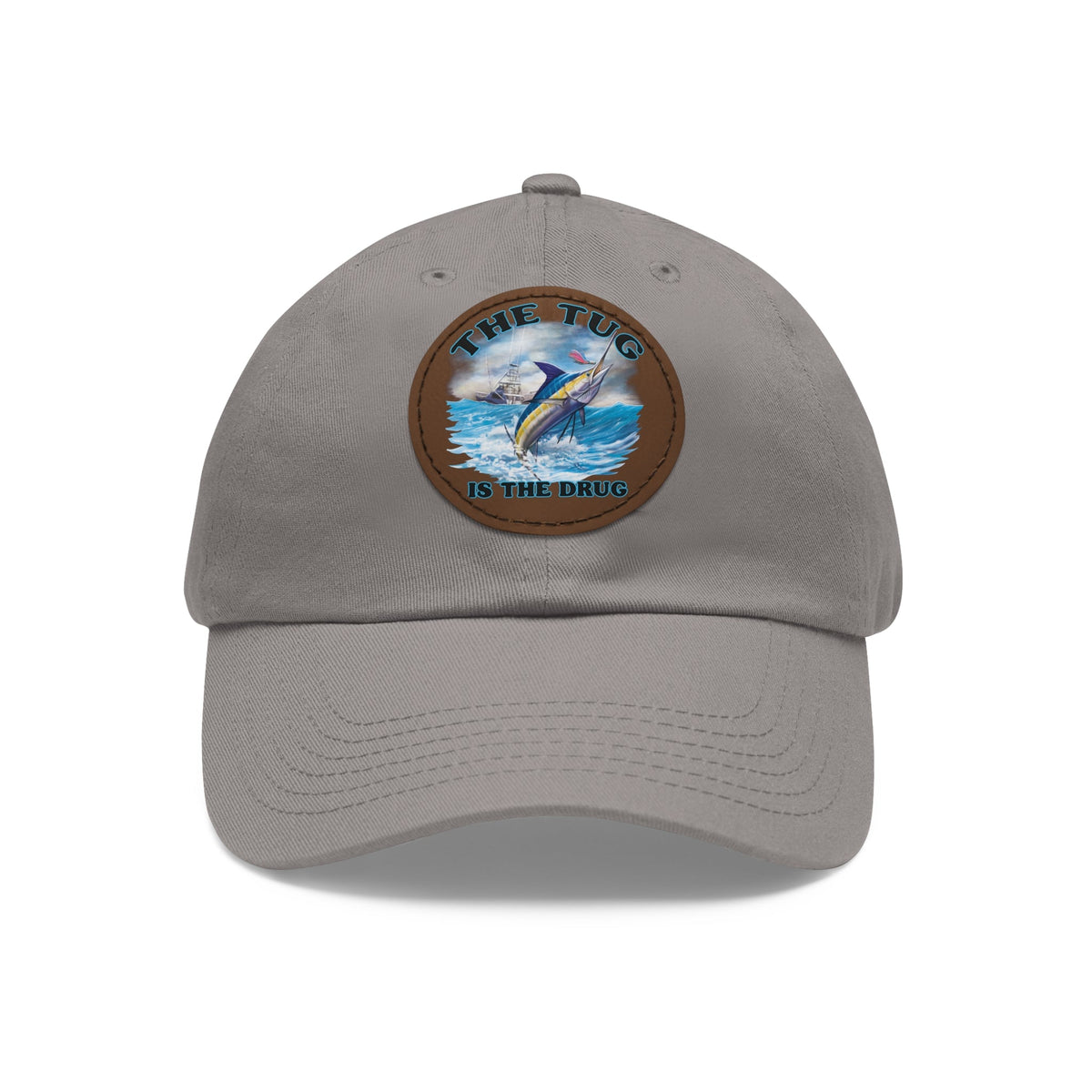 The Tug Is The Drug Dad Hat with Leather Patch, Casual Dad Cap, Summer Hat, Beachwear Accessory, Gift for Dad, Fishing Cap, Everyday Wear - Get Tight Gear