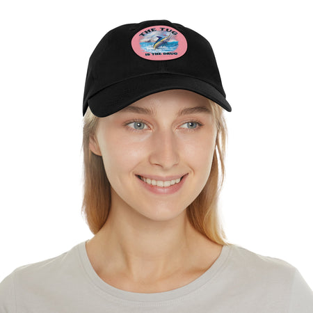 The Tug Is The Drug Dad Hat with Leather Patch, Casual Dad Cap, Summer Hat, Beachwear Accessory, Gift for Dad, Fishing Cap, Everyday Wear - Get Tight Gear