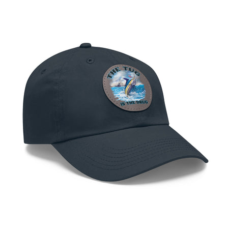 The Tug Is The Drug Dad Hat with Leather Patch, Casual Dad Cap, Summer Hat, Beachwear Accessory, Gift for Dad, Fishing Cap, Everyday Wear - Get Tight Gear