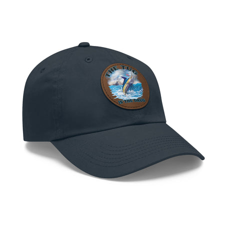The Tug Is The Drug Dad Hat with Leather Patch, Casual Dad Cap, Summer Hat, Beachwear Accessory, Gift for Dad, Fishing Cap, Everyday Wear - Get Tight Gear