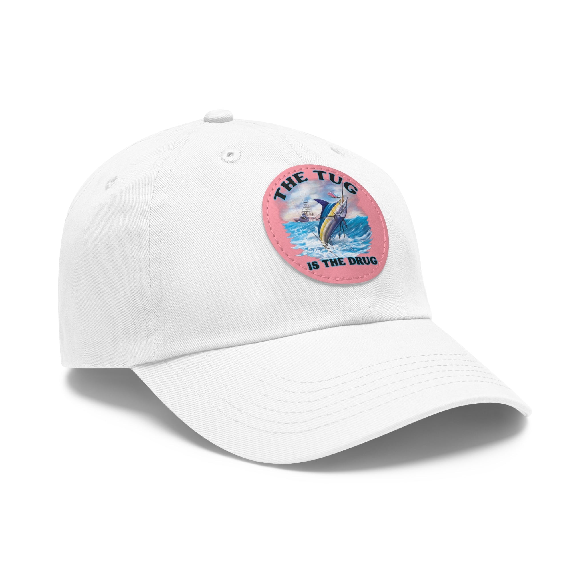 The Tug Is The Drug Dad Hat with Leather Patch, Casual Dad Cap, Summer Hat, Beachwear Accessory, Gift for Dad, Fishing Cap, Everyday Wear - Get Tight Gear